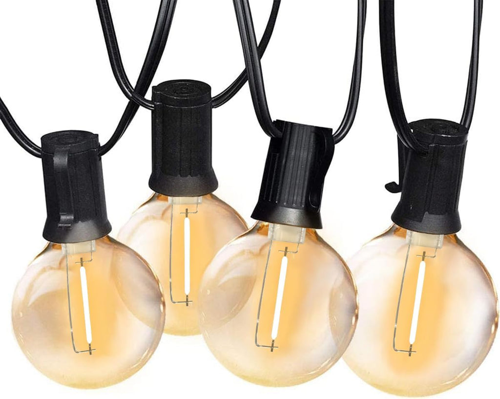 Globe Outdoor String Lights, 97FT Patio String Light with 49 G40 Clear Glass LED Bulbs(1 Spare), Waterproof Hanging Lights String for outside Backyard, Porch, Bistro, Party, Garden Gathering