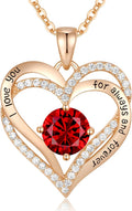 Valentine'S Day Gift Forever Love Heart Necklaces for Women, Wedding Anniversary, Birthday Mothers Christmas Day Gifts for Mom, Mother, Wife, S925 Silver Jewelry with Birthstone Pendant
