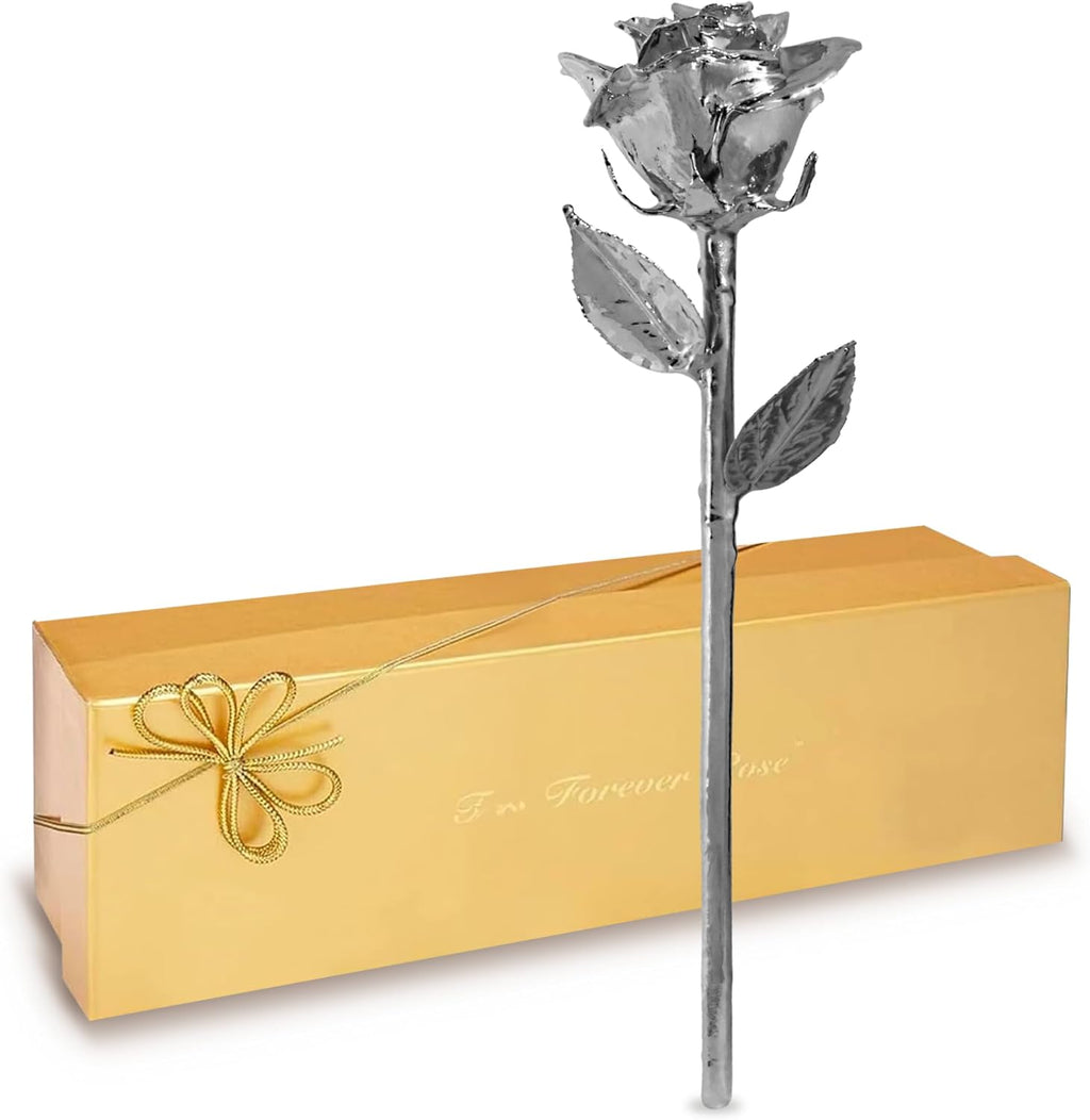 Real Platinum Rose, Genuine One of a Kind Rose Hand Dipped in Platinum to Last a Lifetime