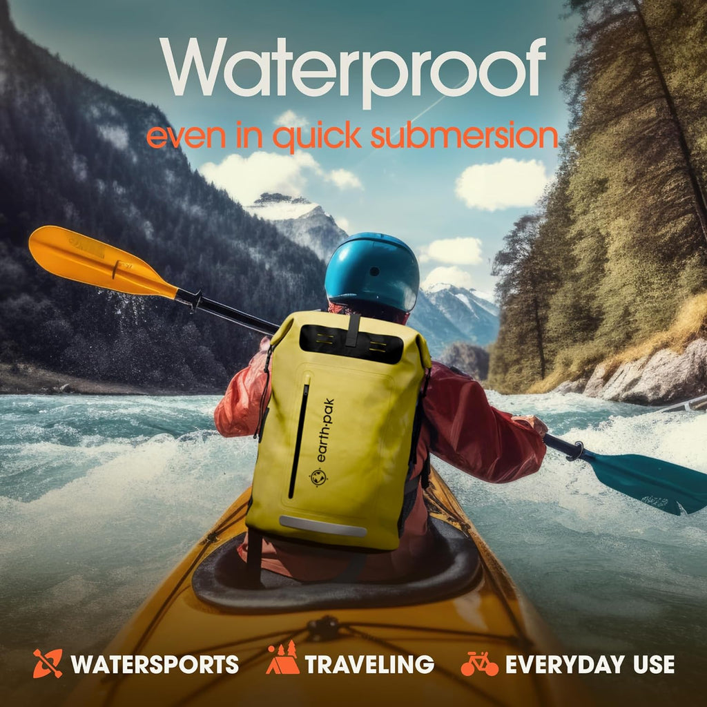 Waterproof Backpack 35L / 55L / 85L Sizes with Roll-Top Closure, Front Pocket, Cushioned Back Panel & Phone Case