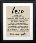 - 1 Corinthians 13, Love Is Patient Love Is Kind Christian Canvas Wall Art Farmhouse Wall Sign
