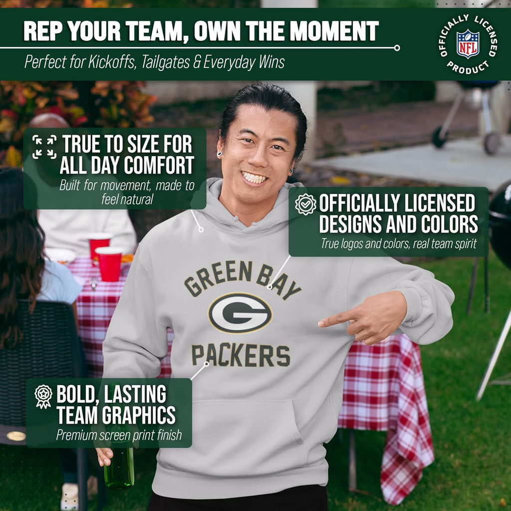 NFL Adult Gameday Hooded Sweatshirt - Poly Fleece Cotton Blend - Stay Warm and Represent Your Team in Style
