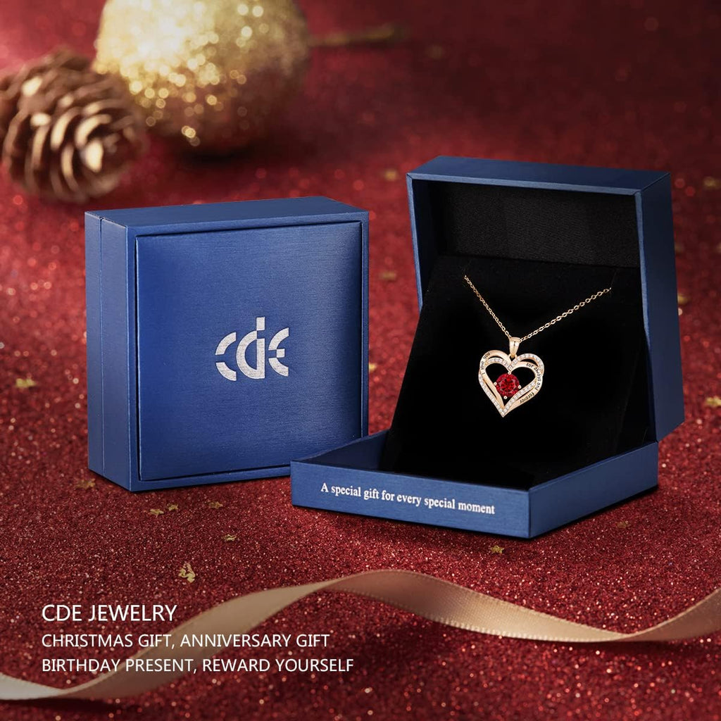 Valentine'S Day Gift Forever Love Heart Necklaces for Women, Wedding Anniversary, Birthday Mothers Christmas Day Gifts for Mom, Mother, Wife, S925 Silver Jewelry with Birthstone Pendant