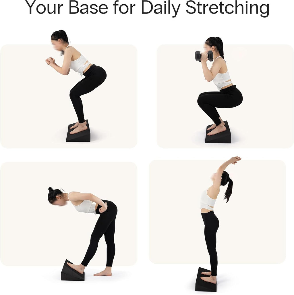 13" Large Yoga Foam Wedge, Slant Board, Calf Stretcher, Improve Lower Leg Strength, Stability, Incline Wedge, Knee Pad, Back Support, Footrest Cushion, Physical Therapy, One Pair